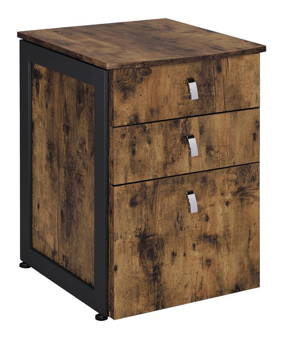 Estrella 3-drawer File Cabinet Antique Nutmeg and Gunmetal - Tony’s Furniture Store & Linen (GA) - Multi Location