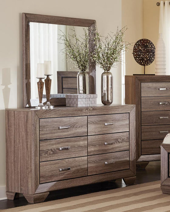 Kauffman Rectangular Dresser Mirror Washed Taupe - Tony’s Furniture Store & Linen (GA) - Multi Location
