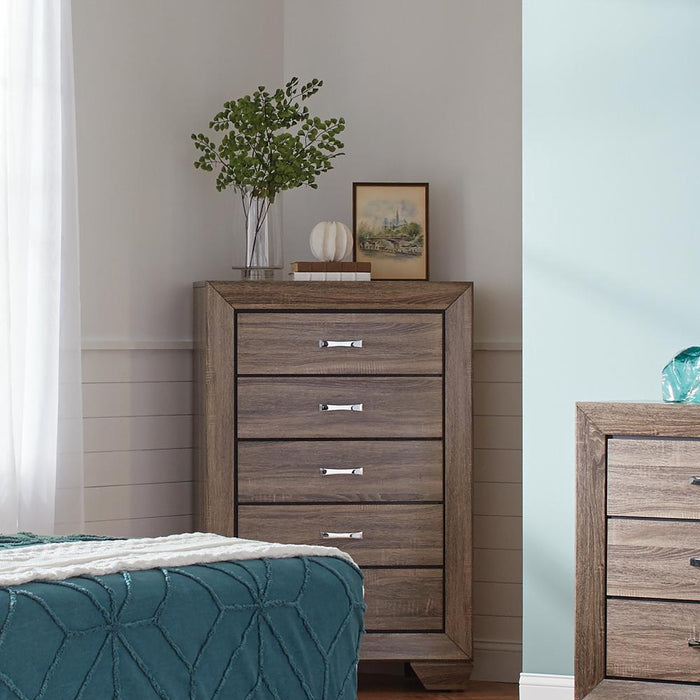 Kauffman 5-drawer Chest Washed Taupe - Tony’s Furniture Store & Linen (GA) - Multi Location