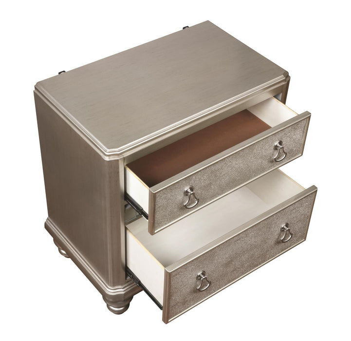 Bling Game 2-drawer Nightstand Metallic Platinum - Tony’s Furniture Store & Linen (GA) - Multi Location