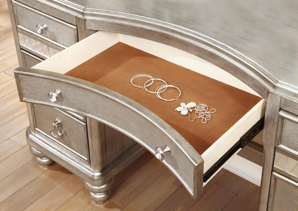 Bling Game 9-drawer Vanity Desk Metallic Platinum - Tony’s Furniture Store & Linen (GA) - Multi Location