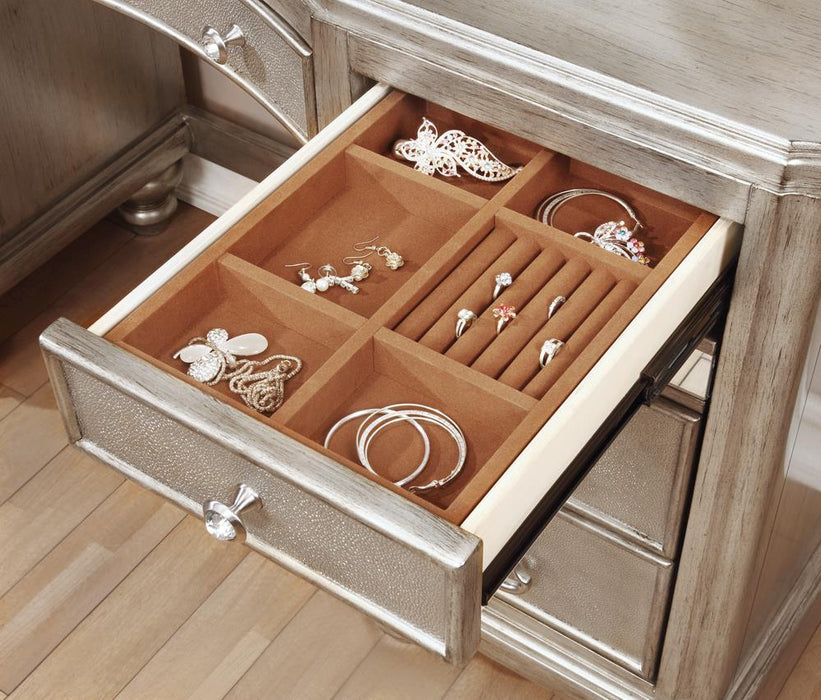 Bling Game 9-drawer Vanity Desk Metallic Platinum - Tony’s Furniture Store & Linen (GA) - Multi Location