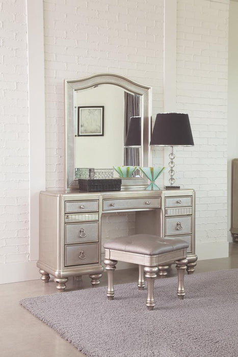 Bling Game Arched Top Vanity Mirror Metallic Platinum - Tony’s Furniture Store & Linen (GA) - Multi Location