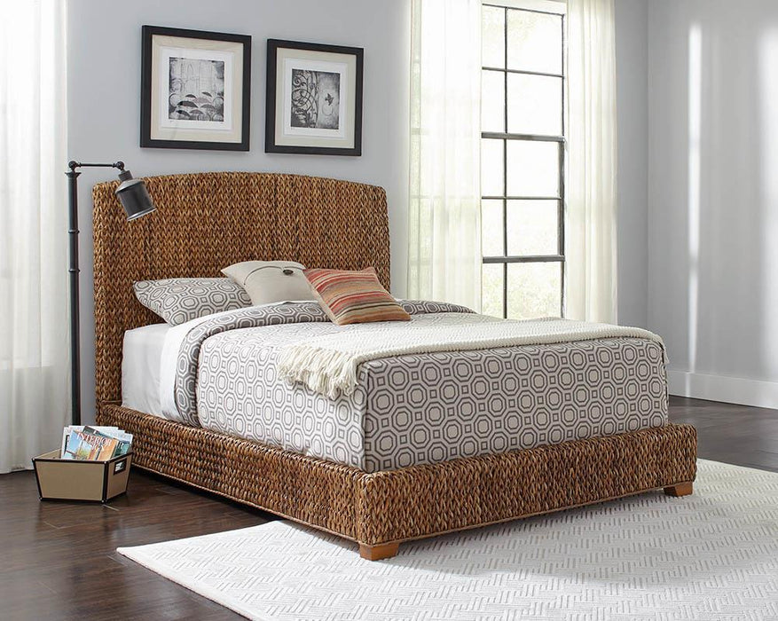 Laughton Hand-Woven Banana Leaf Eastern King Bed Amber - Tony’s Furniture Store & Linen (GA) - Multi Location