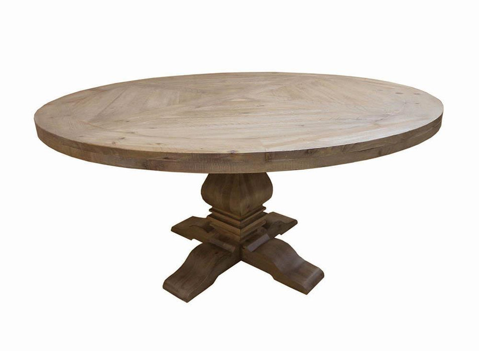 Florence Round Pedestal Dining Table Rustic Smoke - Tony’s Furniture Store & Linen (GA) - Multi Location