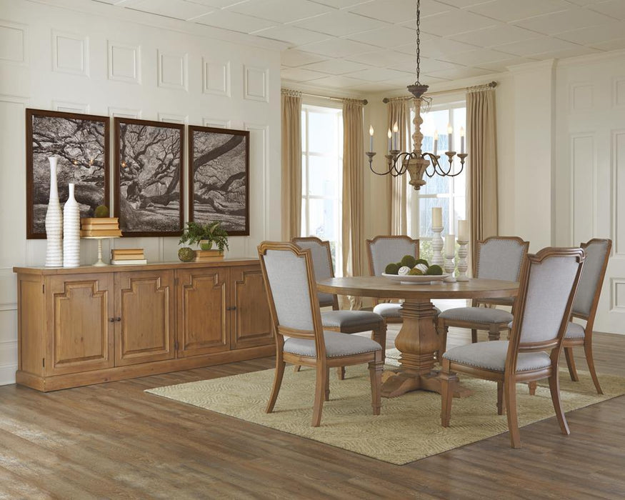 Florence Round Pedestal Dining Table Rustic Smoke - Tony’s Furniture Store & Linen (GA) - Multi Location