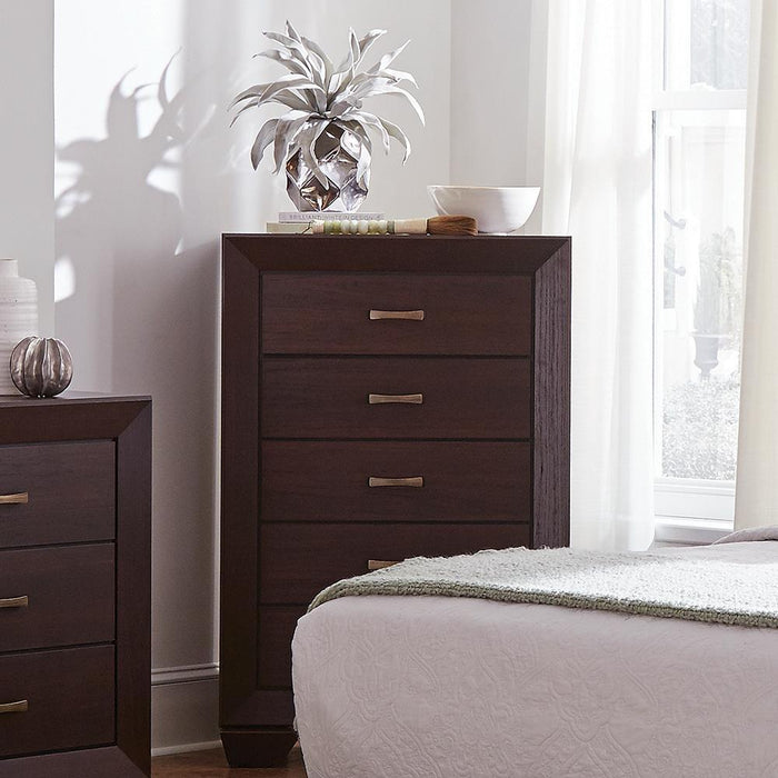 Kauffman 5-drawer Chest Dark Cocoa - Tony’s Furniture Store & Linen (GA) - Multi Location