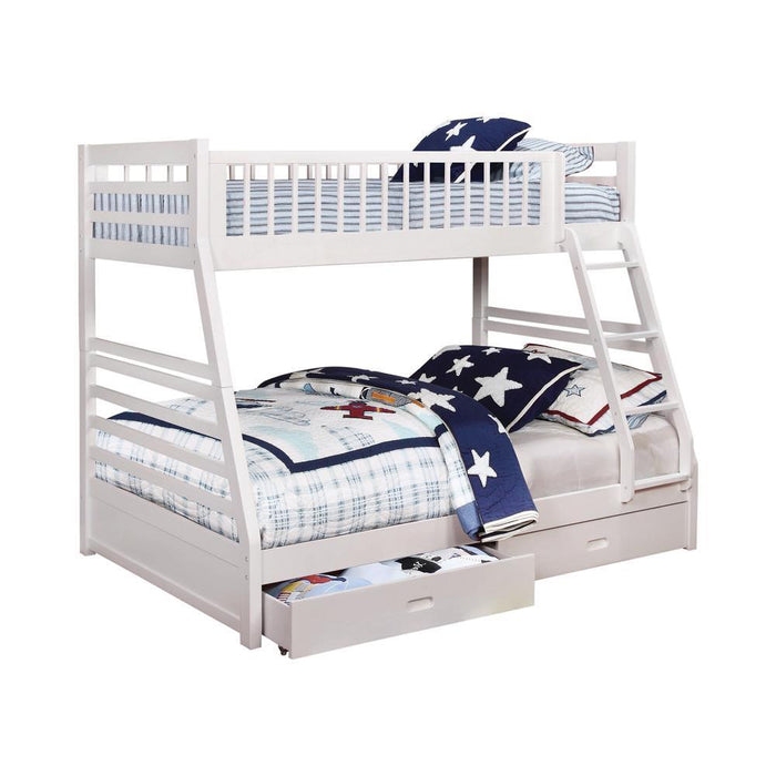 Ashton Twin Over Full 2-drawer Bunk Bed White - Tony’s Furniture Store & Linen (GA) - Multi Location