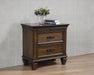 Franco 2-drawer Nightstand with Pull Out Tray Burnished Oak - Tony’s Furniture Store & Linen (GA) - Multi Location