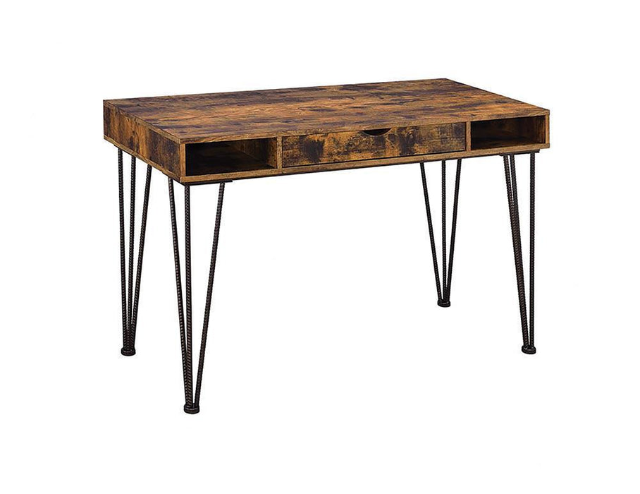Olvera 1-drawer Writing Desk Antique Nutmeg and Dark Bronze - Tony’s Furniture Store & Linen (GA) - Multi Location
