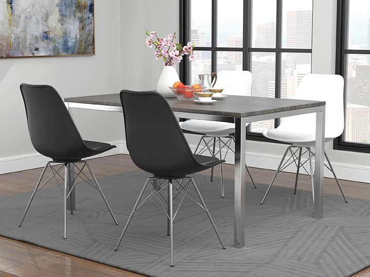 Juniper Armless Dining Chairs White and Chrome (Set of 2) - Tony’s Furniture Store & Linen (GA) - Multi Location