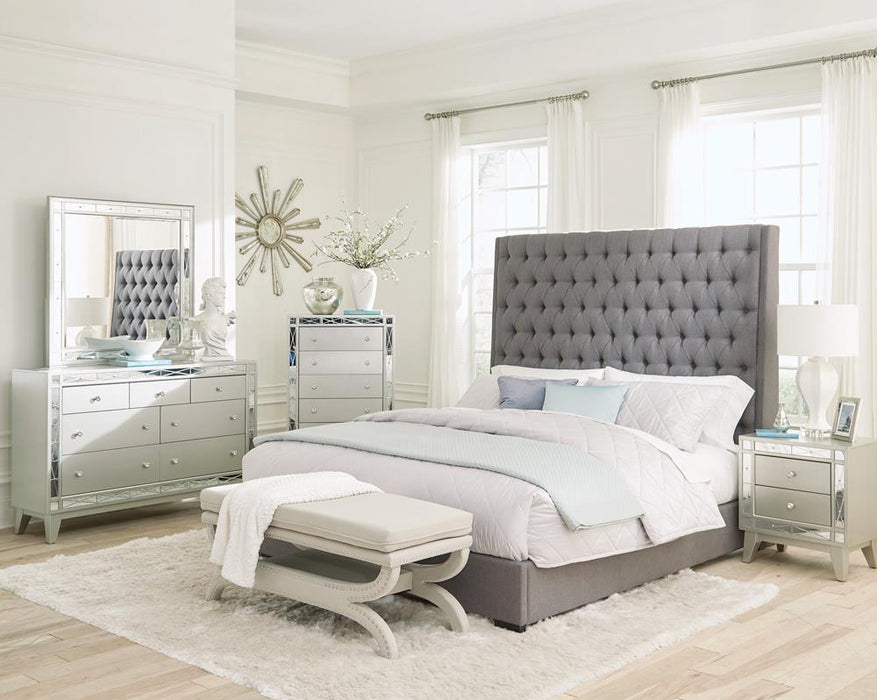 Camille Tall Tufted Eastern King Bed Grey - Tony’s Furniture Store & Linen (GA) - Multi Location