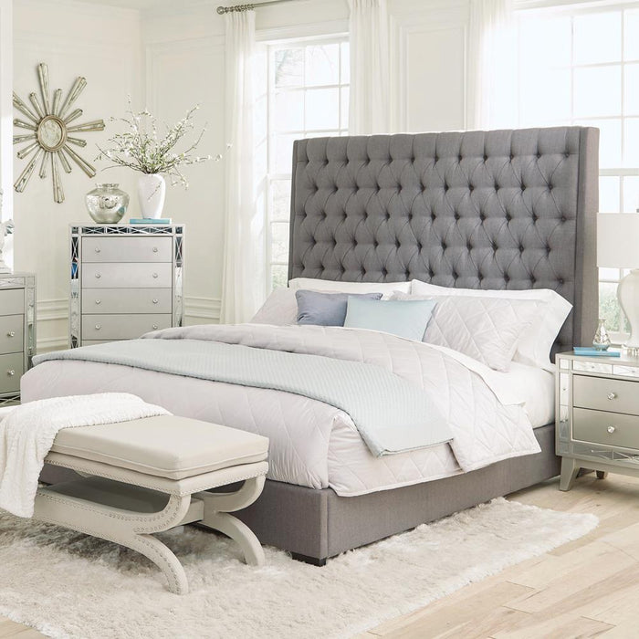 Camille Tall Tufted Eastern King Bed Grey - Tony’s Furniture Store & Linen (GA) - Multi Location