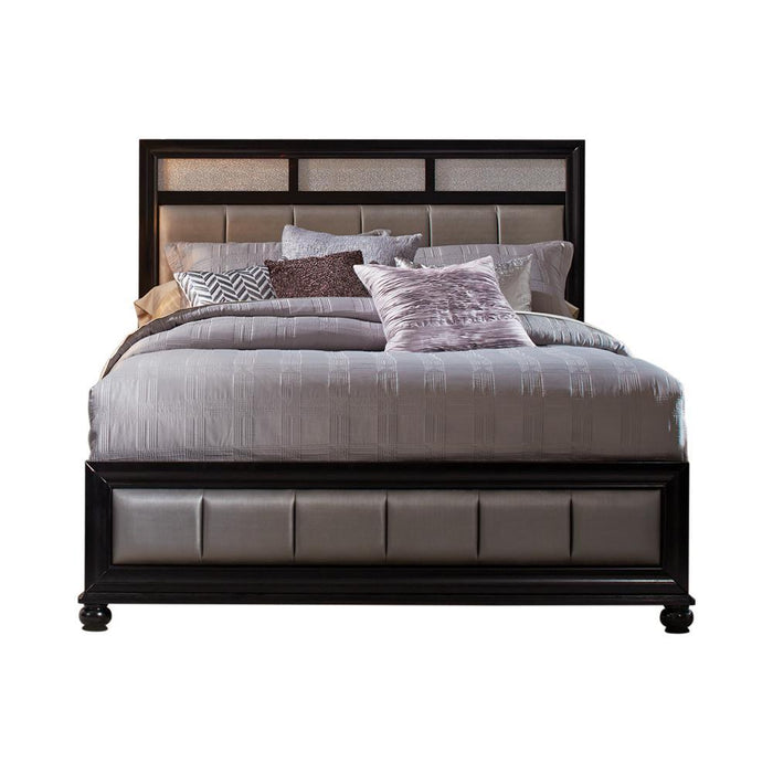 Barzini Queen Upholstered Bed Black and Grey - Tony’s Furniture Store & Linen (GA) - Multi Location