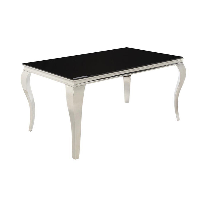 Carone Rectangular Dining Table Chrome and Black - Tony’s Furniture Store & Linen (GA) - Multi Location
