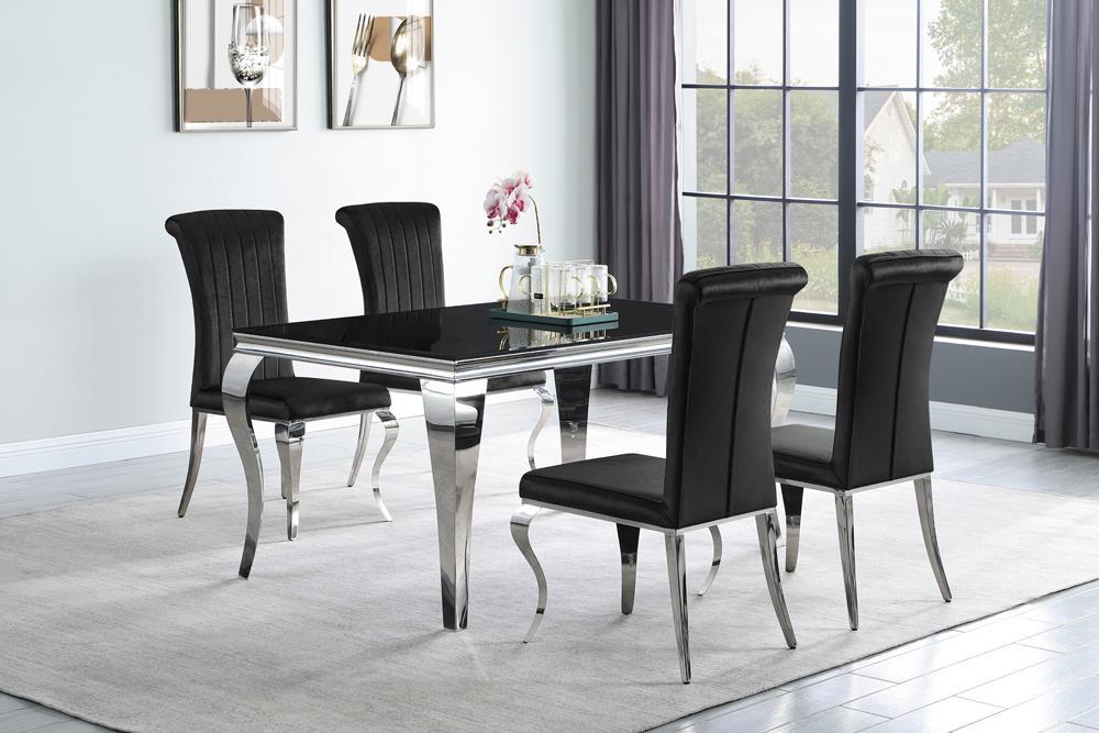 Betty Upholstered Side Chairs Black and Chrome (Set of 4) - Tony’s Furniture Store & Linen (GA) - Multi Location