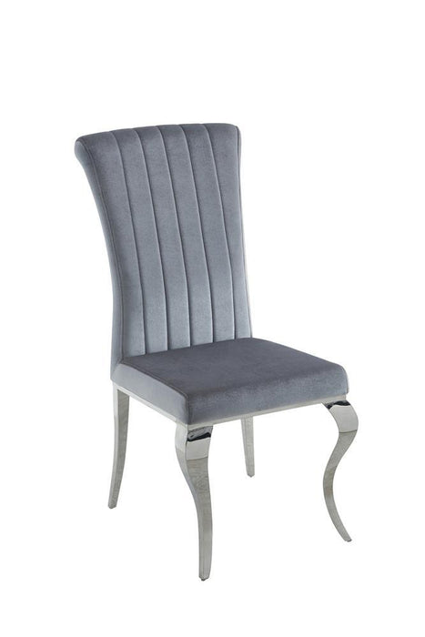 Betty Upholstered Side Chairs Grey and Chrome (Set of 4) - Tony’s Furniture Store & Linen (GA) - Multi Location