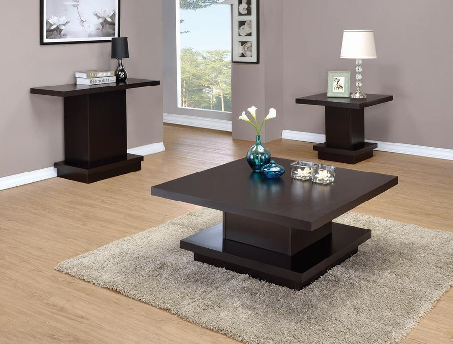 Reston Pedestal Square End Table Cappuccino - Tony’s Furniture Store & Linen (GA) - Multi Location