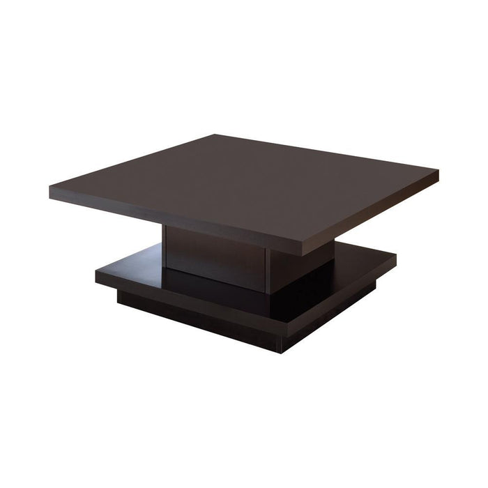 Reston Pedestal Square Coffee Table Cappuccino - Tony’s Furniture Store & Linen (GA) - Multi Location