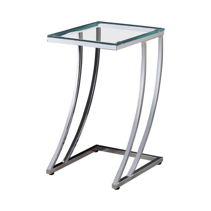 Cayden Rectangular Top Accent Table Chrome and Clear - Tony’s Furniture Store & Linen (GA) - Multi Location
