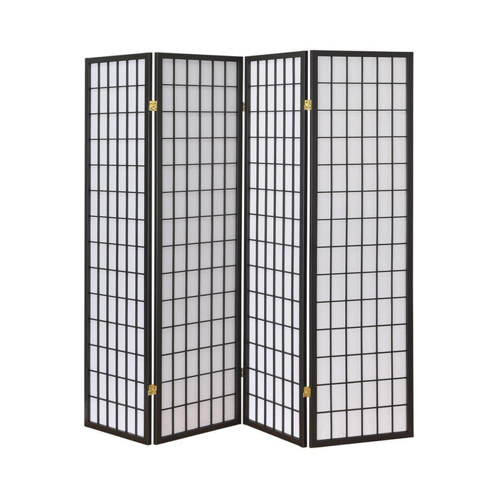 Roberto 4-panel Folding Screen Dark Grey and White - Tony’s Furniture Store & Linen (GA) - Multi Location