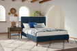Charity Eastern King Upholstered Bed Blue - Tony’s Furniture Store & Linen (GA) - Multi Location