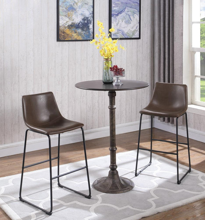 Michelle Armless Bar Stools Two-tone Brown and Black (Set of 2) - Tony’s Furniture Store & Linen (GA) - Multi Location