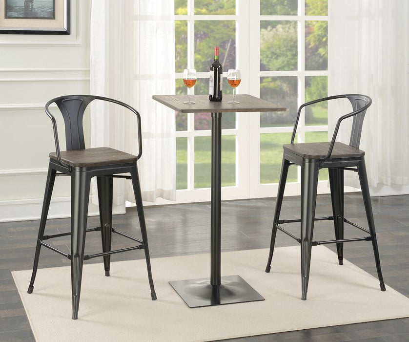Cavalier Square Bar Table Dark Elm and Matte Black - Tony’s Furniture Store & Linen (GA) - Multi Location