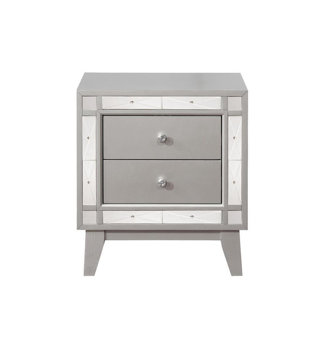 Leighton 2-drawer Nightstand Metallic Mercury - Tony’s Furniture Store & Linen (GA) - Multi Location