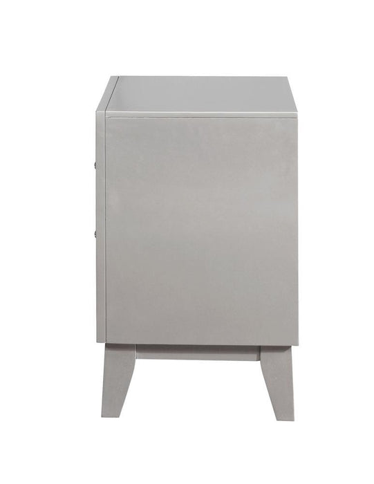 Leighton 2-drawer Nightstand Metallic Mercury - Tony’s Furniture Store & Linen (GA) - Multi Location