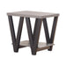 Stevens V-shaped End Table Black and Antique Grey - Tony’s Furniture Store & Linen (GA) - Multi Location