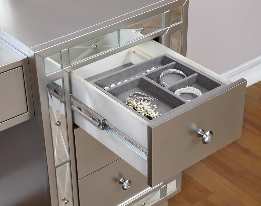 Leighton Vanity Desk and Stool Metallic Mercury - Tony’s Furniture Store & Linen (GA) - Multi Location