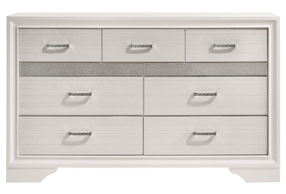 Miranda 7-drawer Dresser White and Rhinestone - Tony’s Furniture Store & Linen (GA) - Multi Location