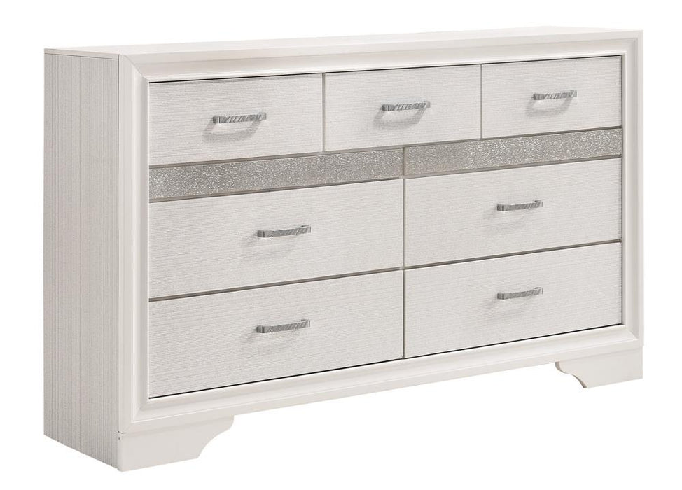 Miranda 7-drawer Dresser White and Rhinestone - Tony’s Furniture Store & Linen (GA) - Multi Location