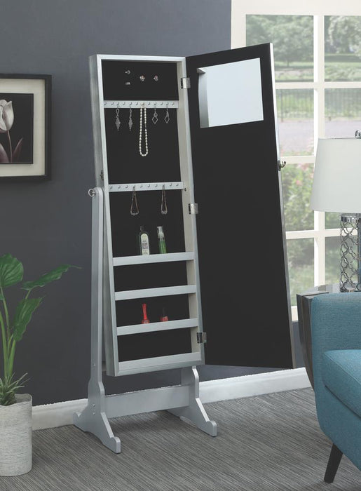 Elle Jewelry Cheval Mirror with Crytal Trim Silver - Tony’s Furniture Store & Linen (GA) - Multi Location