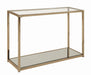 Cora Sofa Table with Mirror Shelf Chocolate Chrome - Tony’s Furniture Store & Linen (GA) - Multi Location