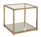 Cora End Table with Mirror Shelf Chocolate Chrome - Tony’s Furniture Store & Linen (GA) - Multi Location