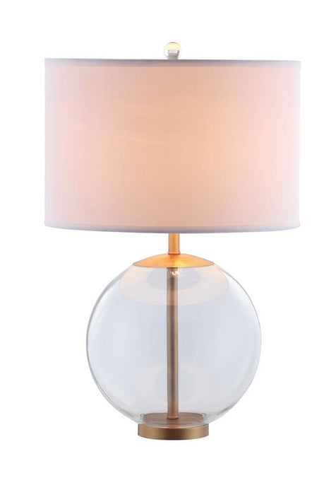 Kenny Drum Shade Table Lamp with Glass Base White - Tony’s Furniture Store & Linen (GA) - Multi Location