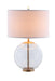 Kenny Drum Shade Table Lamp with Glass Base White - Tony’s Furniture Store & Linen (GA) - Multi Location