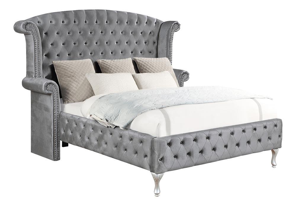 Deanna Queen Tufted Upholstered Bed Grey - Tony’s Furniture Store & Linen (GA) - Multi Location