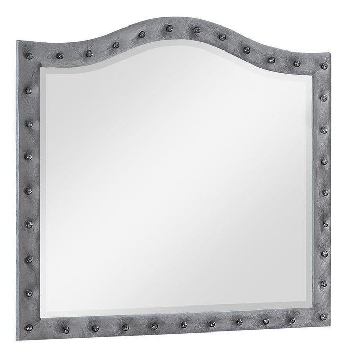 Deanna Button Tufted Dresser Mirror Grey - Tony’s Furniture Store & Linen (GA) - Multi Location