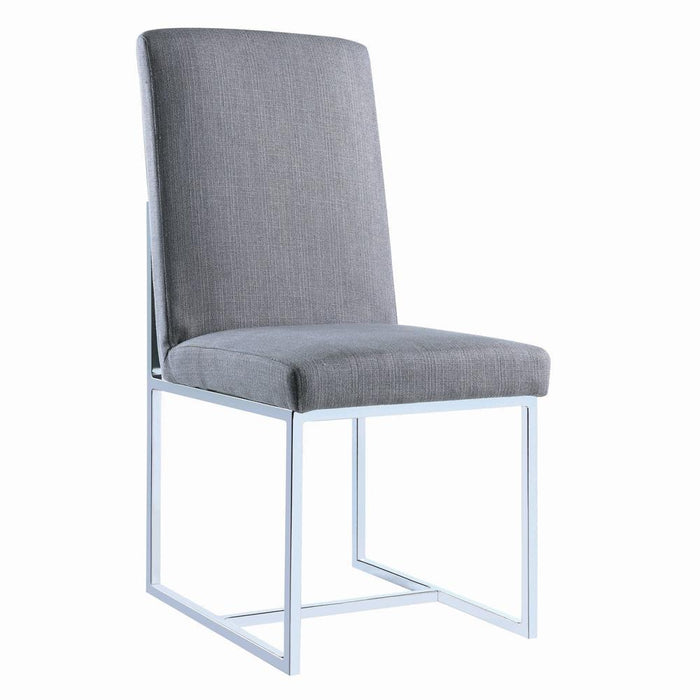 Mackinnon Upholstered Side Chairs Grey and Chrome (Set of 2) - Tony’s Furniture Store & Linen (GA) - Multi Location
