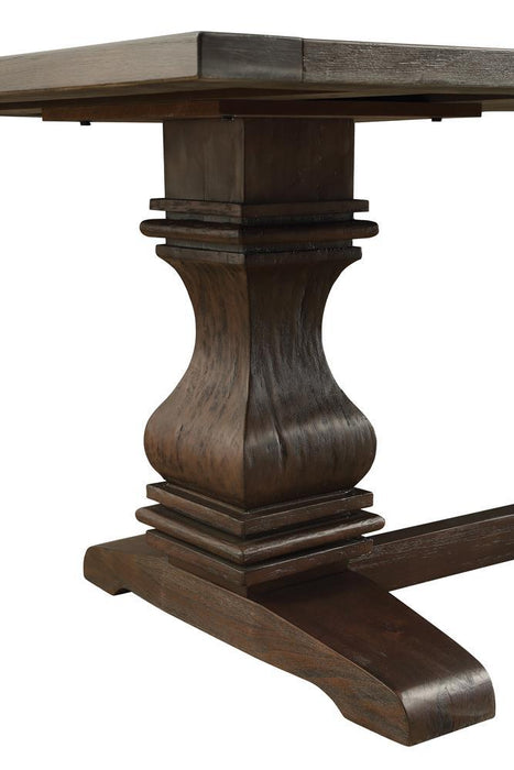 Parkins Double Pedestals Dining Table Rustic Espresso - Tony’s Furniture Store & Linen (GA) - Multi Location