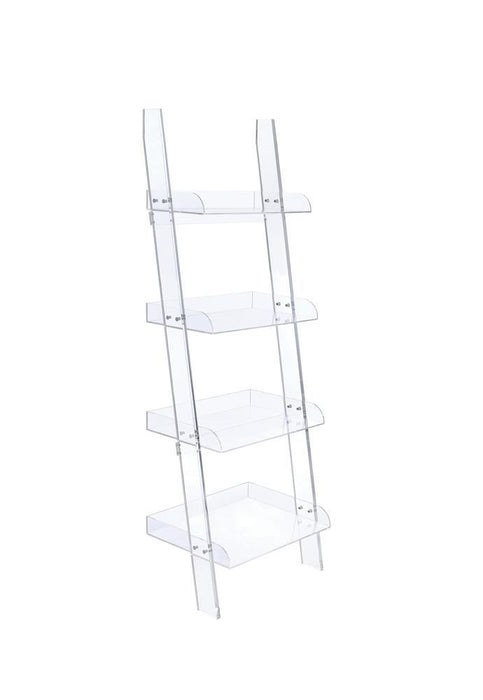 Amaturo 4-shelf Ladder Bookcase Clear - Tony’s Furniture Store & Linen (GA) - Multi Location