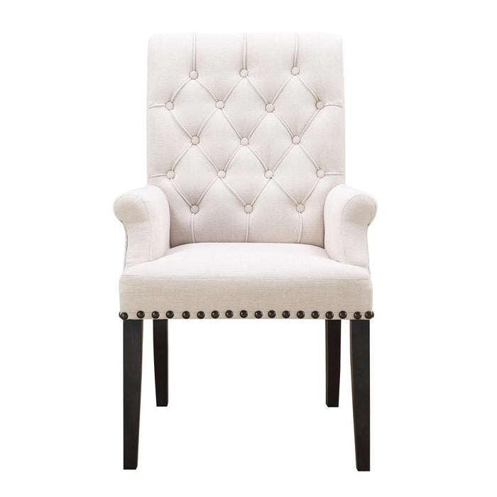Alana Upholstered Arm Chair Beige and Smokey Black - Tony’s Furniture Store & Linen (GA) - Multi Location