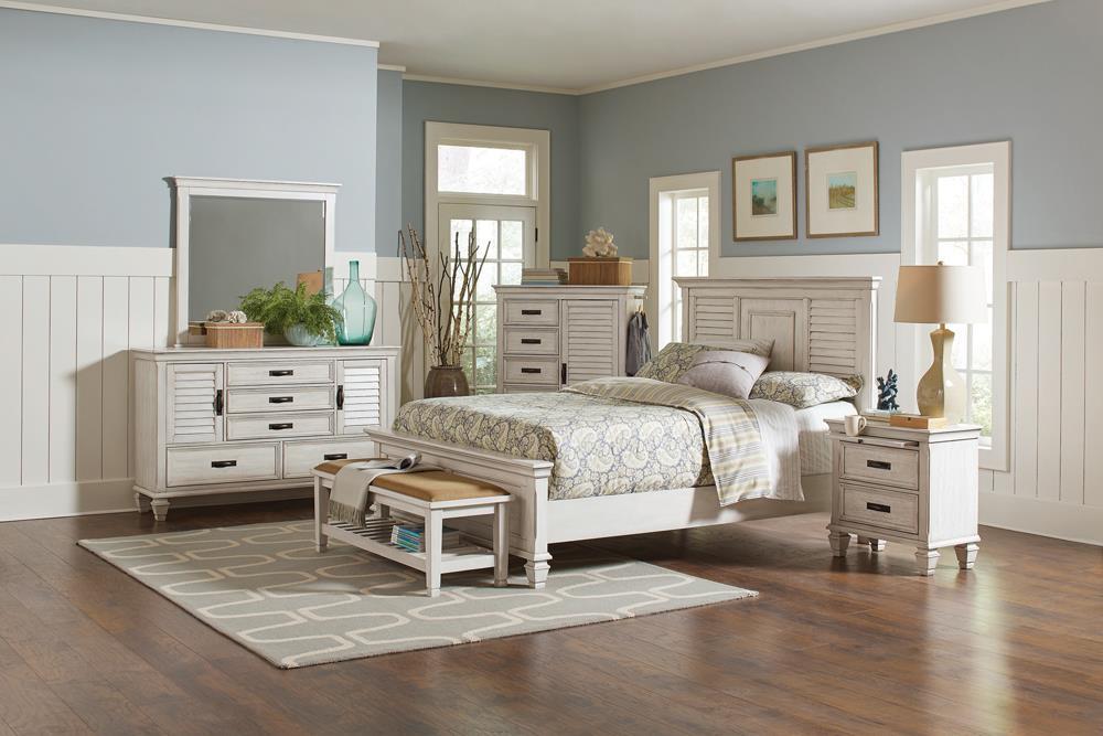 Franco Queen Panel Bed Antique White - Tony’s Furniture Store & Linen (GA) - Multi Location