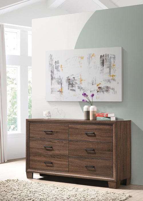 Brandon 6-drawer Dresser Medium Warm Brown - Tony’s Furniture Store & Linen (GA) - Multi Location