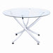 Beckham Round Dining Table Chrome and Clear - Tony’s Furniture Store & Linen (GA) - Multi Location