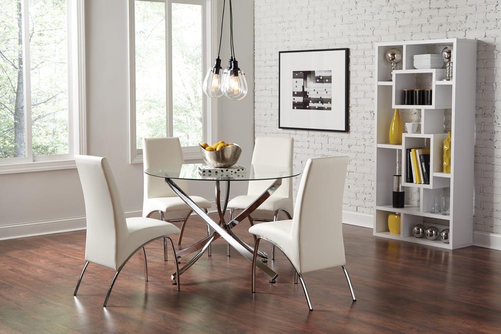 Beckham Round Dining Table Chrome and Clear - Tony’s Furniture Store & Linen (GA) - Multi Location