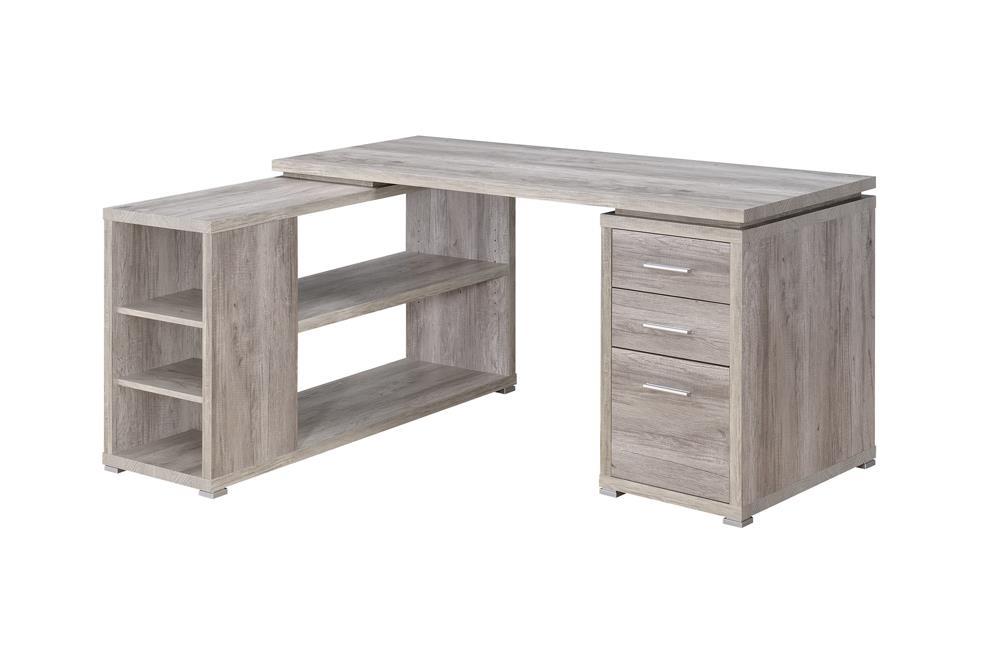 Yvette L-shape Office Desk Grey Driftwood - Tony’s Furniture Store & Linen (GA) - Multi Location